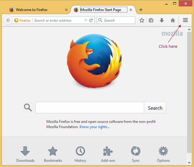 Accessing Firefox menu