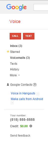 Google Voice - Your number
