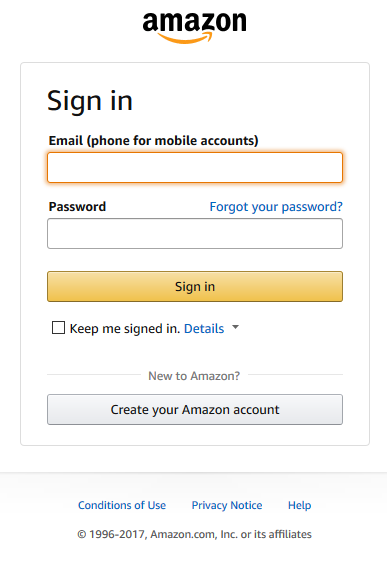 Amazon sign in