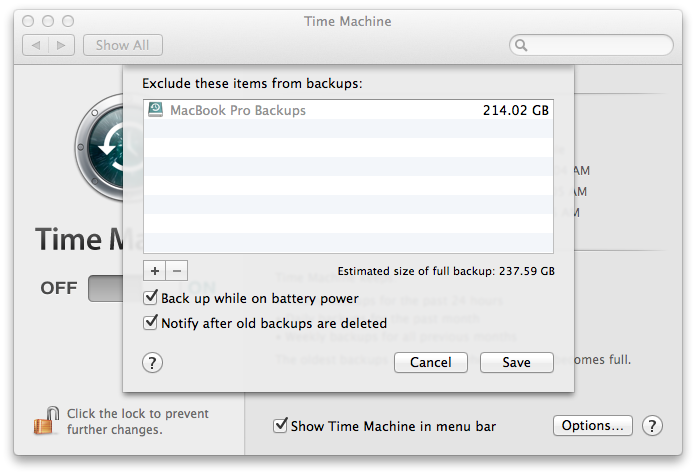 Time Capsule - Backup Device Excluded