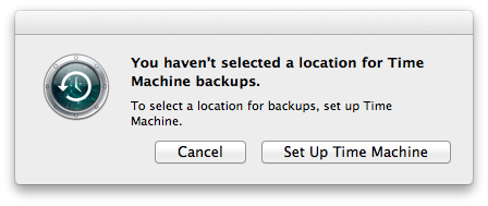 Haven't set up Time Machine