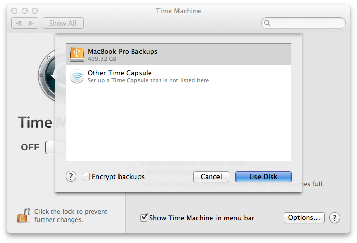 Time Capsule - Use Disk