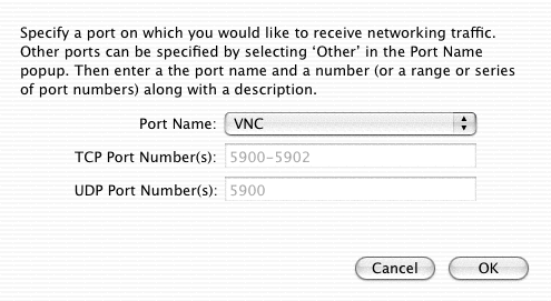 OS X Firewall VNC ports