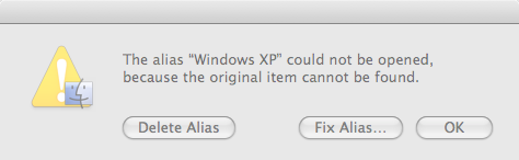 OS X Alias Not Found