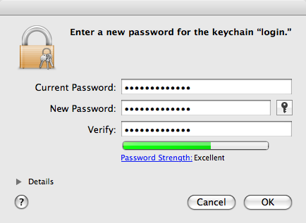 Mac OS X - excellent
keychain password