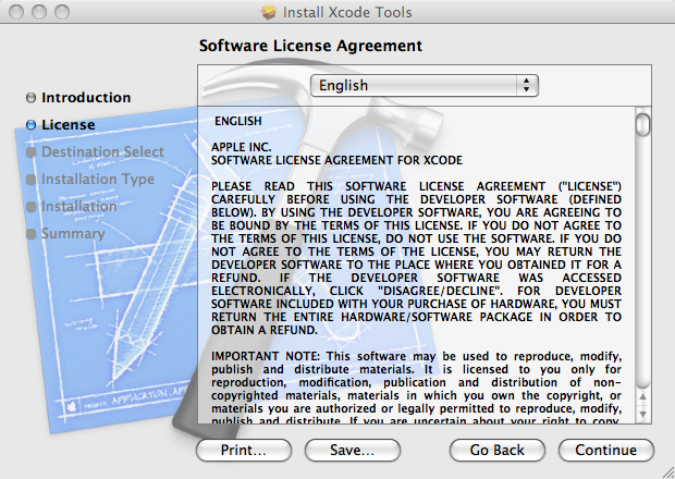 Xcode Tools License Agreement