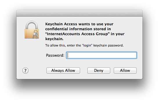 Keychain Access 
InternetAccounts Access Group