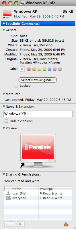 Alias for Parallels PVM file