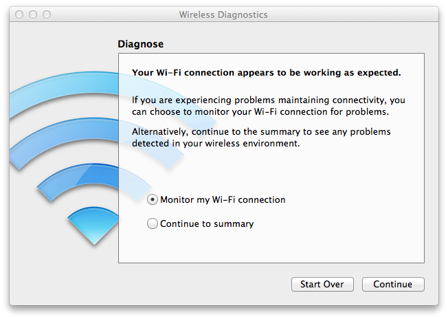 Wireless Diagnostics completed