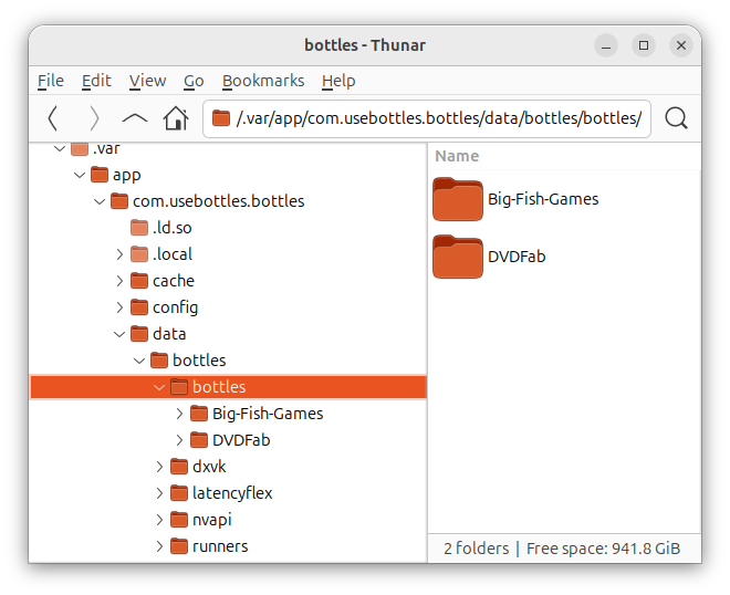 Bottles directories