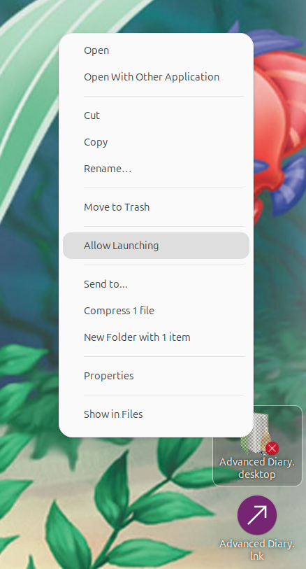 Advanced Diary - Allow Launching