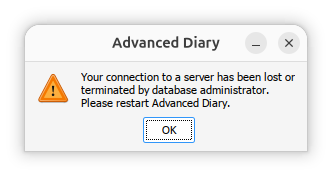Advanced Diary connection to
server lost