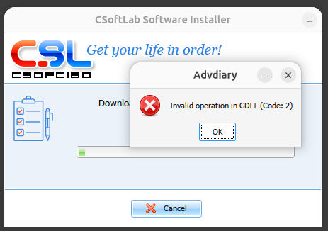 Advanced Diary - Invalid operation in
GDI+ (Code: 2)