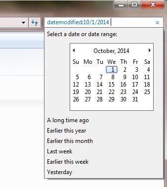 Search by date modified