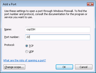 Windows Firewall - Add a Port