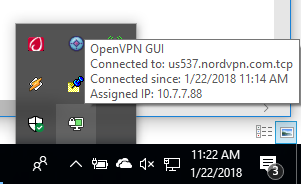 OpenVPN connection info