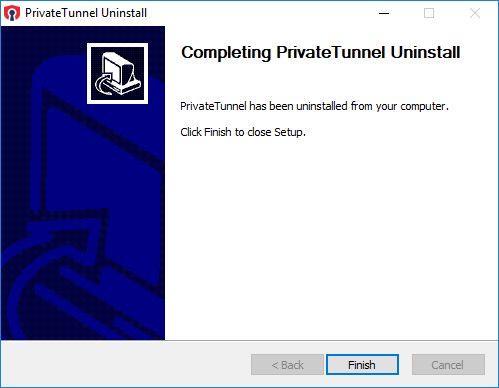 Completing
PrivateTunnel Uninstall