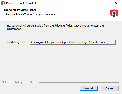 Uninstall PrivateTunnel