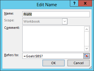 Excel 2013 - Edit Name