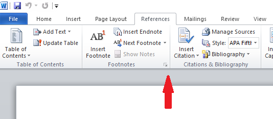 Access endnotes settings