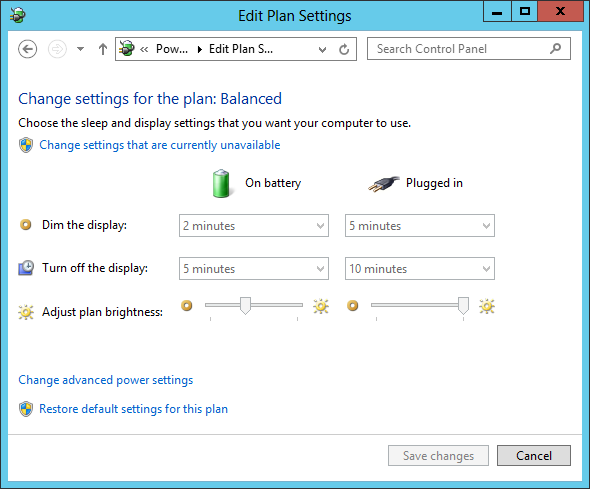 Edit Plan Settings