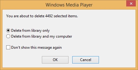 WMP - Delete from Library