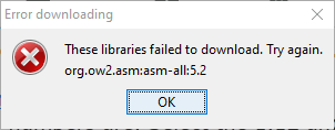 Libraries failed to download