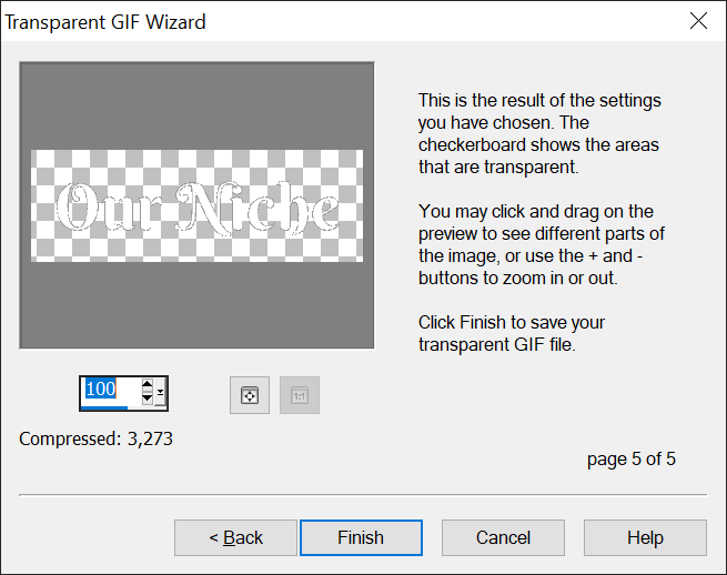Transparent GIF Wizard - Finish