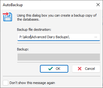 Advanced Diary backup options