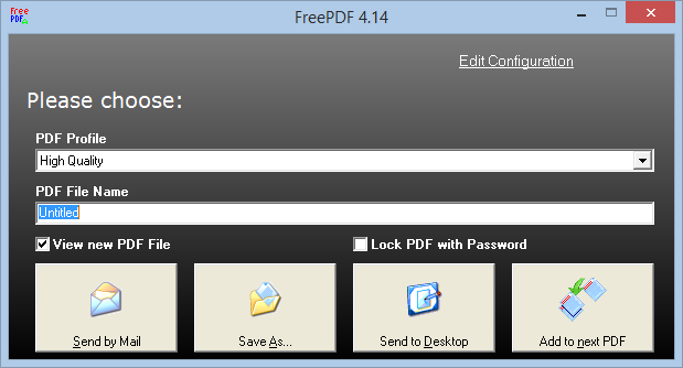 FreePDF print options