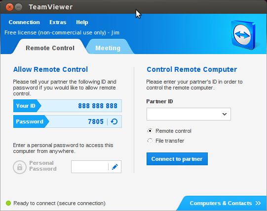 TeamViewer start screen