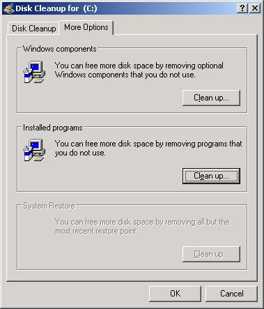 Disk Cleanup more options