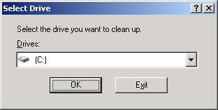 Disk Cleanup select drive