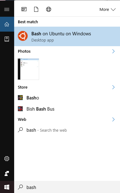 Cortana - Bash on Ubuntu on 
Windows