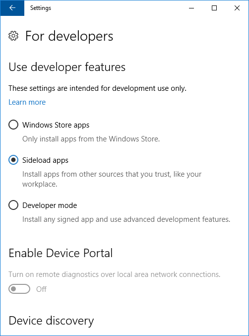 Windows 10 - For developers