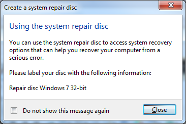 Using the system repair disc