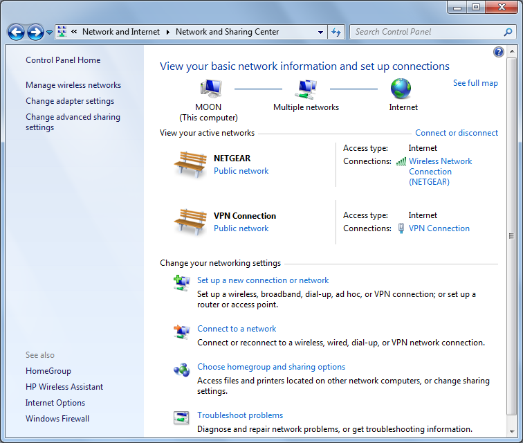 Network Sharing - Disconnect VPN