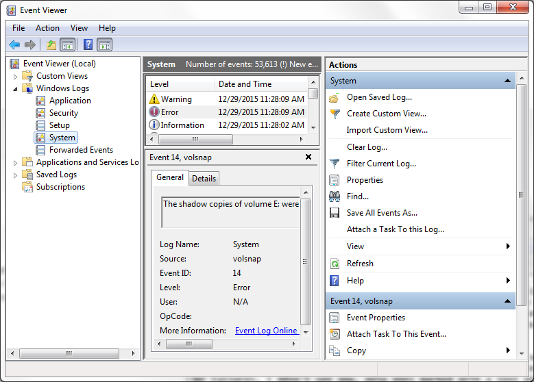 Event Viewer - System