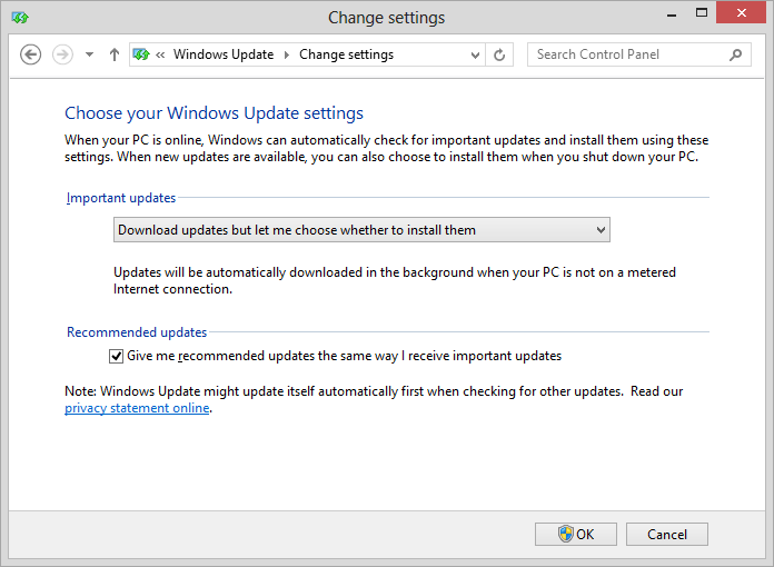 Windows 8 update let me decide