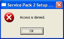 SP2 install - access is denied
