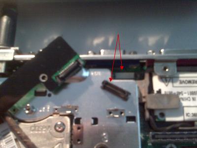 Connector separated from
motherboard