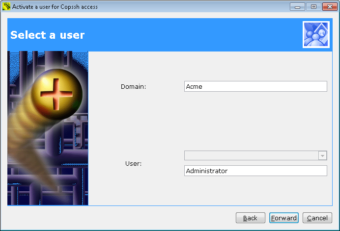 Copssh Select a user