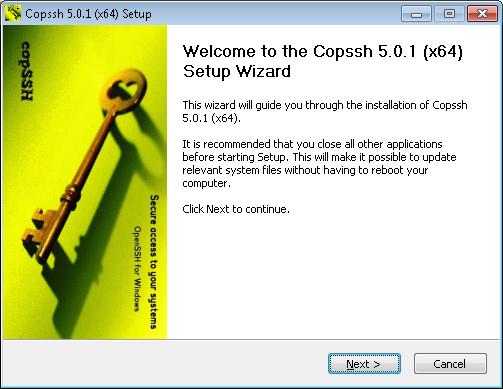 Copssh 5.0.1 Setup Wizard