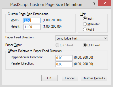 CutePDF Writer Custom Page Size