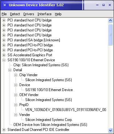 Unknown Device Identifier device
details