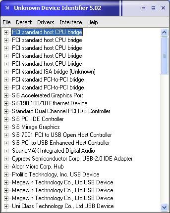 Unknown Device Identifier initial
screen