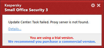 Kaspersky - proxy server not found