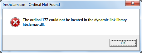 freshclam.exe - Ordinal Not Found