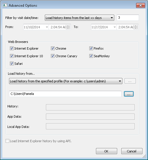 BrowsingHistoryView
load history from