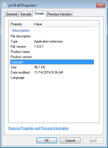 jm78.dll details properties